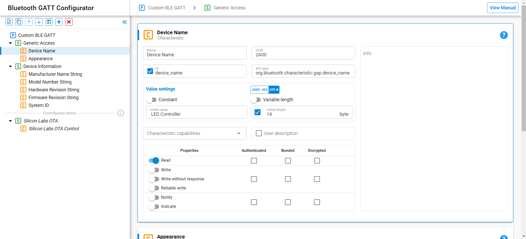 Bluetooth GATT Configurator